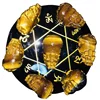 New design natural gold tiger eye stone carved crystal seven star array pixiu