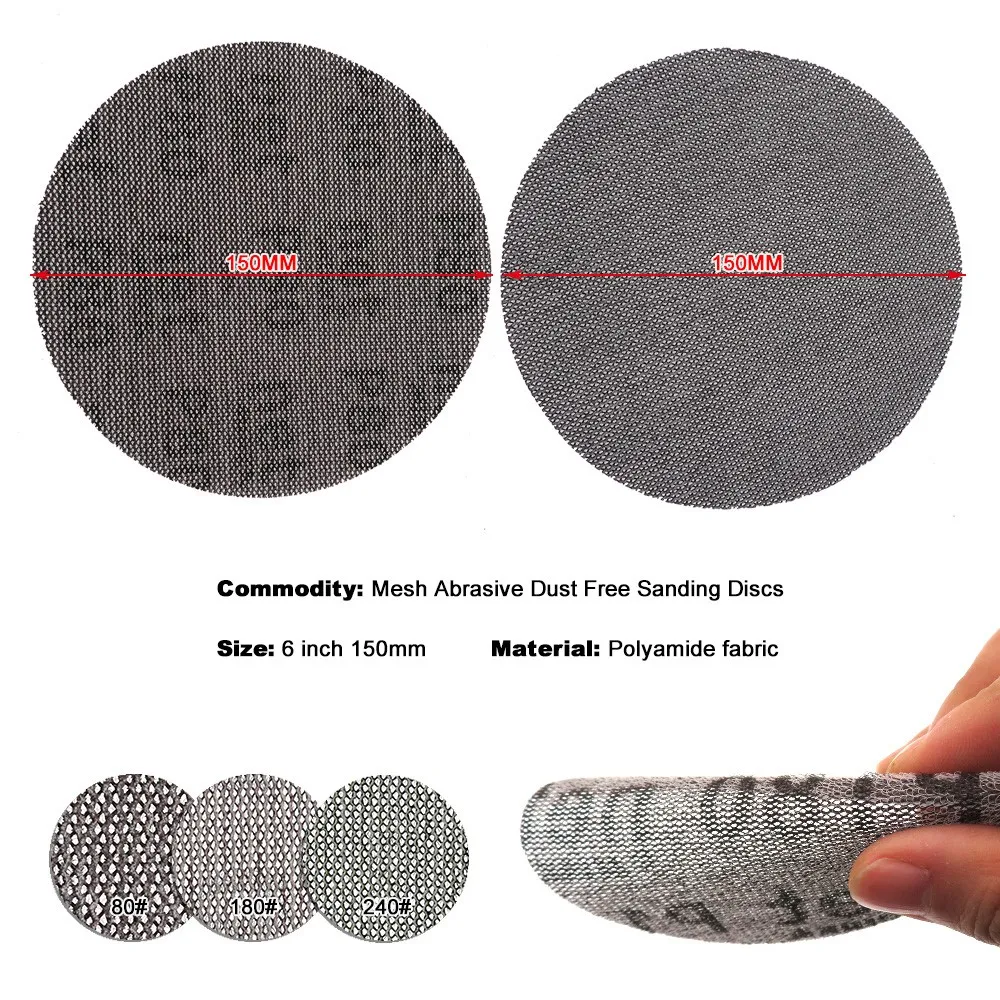 6inch 150mm Mesh Ceramic Sandpaper Dust Free Sanding Discs 80 To 1000 ...