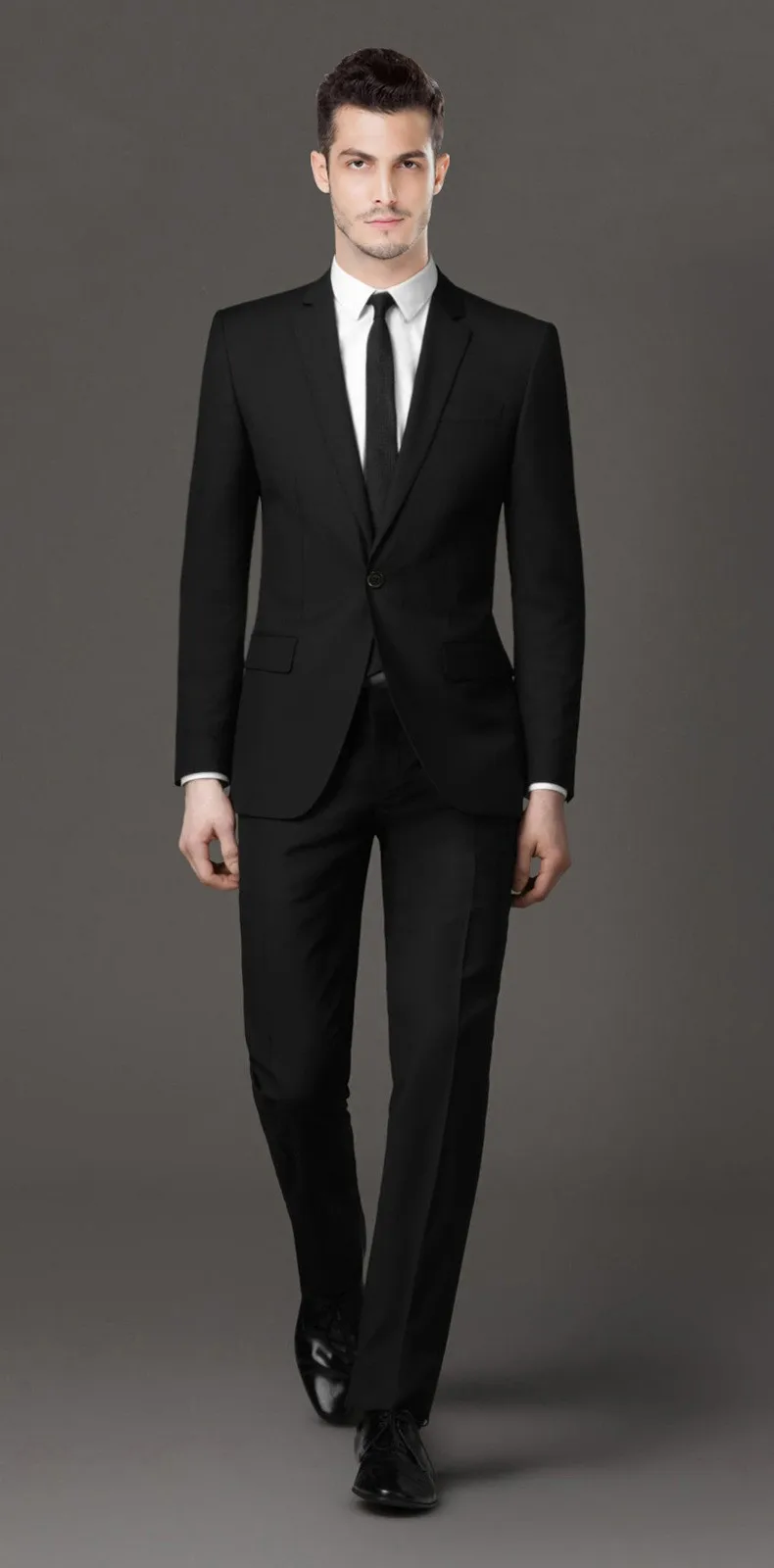 2016 Korea Style Men's One/two Button Black-solid Suits Man Slim Fit ...