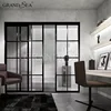 Cheap slim profile almuinum alloy veranda fire rated sliding door with grill