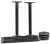 Black Industrial wrought iron table legs made from industrial retro cast iron pipe fittings floor flange