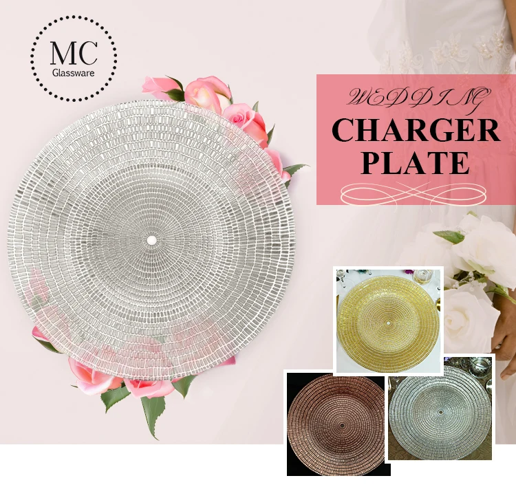 Silver Wedding Embossed Glass Charger Plates Buy Silver Charger Plates Wholesale,Wedding