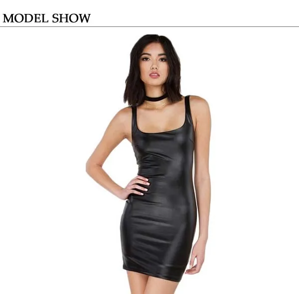 black pu dress