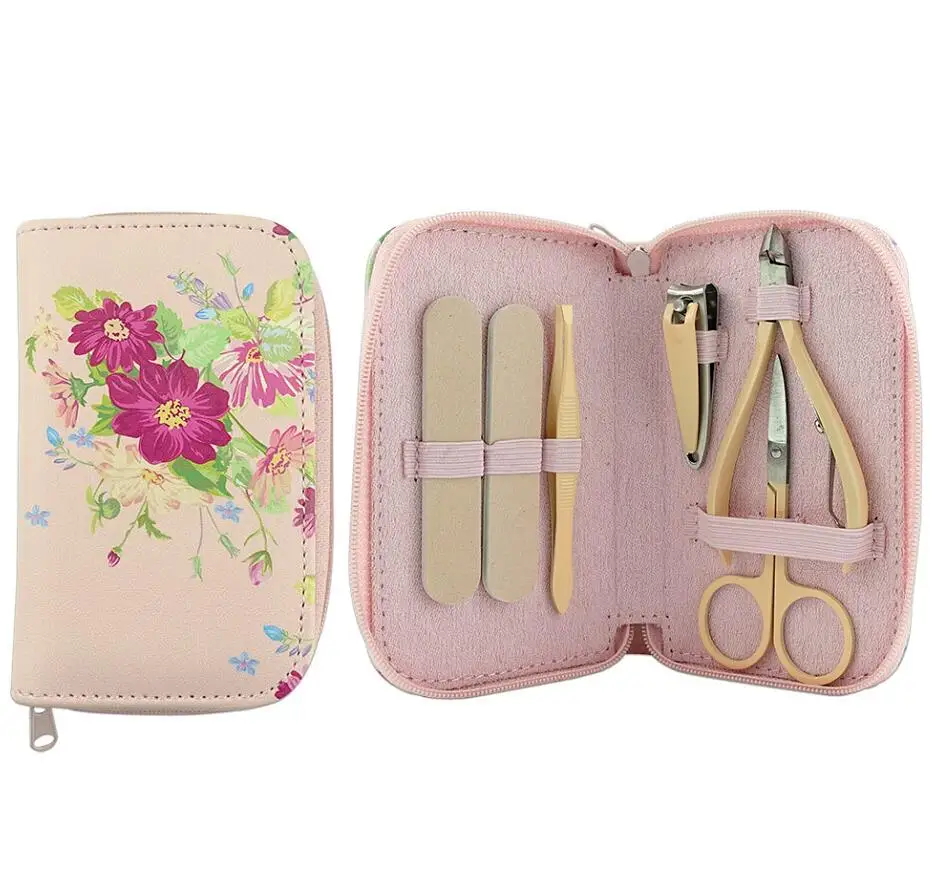 6pcs Stainless Steel Manicure Tool Nail Care Equipment With Flower