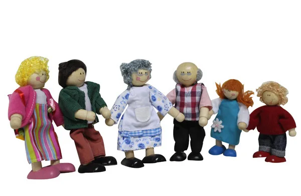 YT1139-W wooden mini doll toy family
