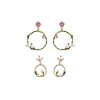 Jewelry Accessory Fancy Alice Flower Elf Ear Studs Rhinestone Gold Plated Enamelled Flower Ear Drops Hot Ear Accessories