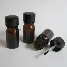 500 x 5ml Amber Glass Nail Polish Glass Bottle, Brown Glass Oil Bottle With Brush Cap, Glass Container