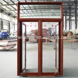 Professional double glass wood aluminum window double glass with blinds inside double glass window with blinds