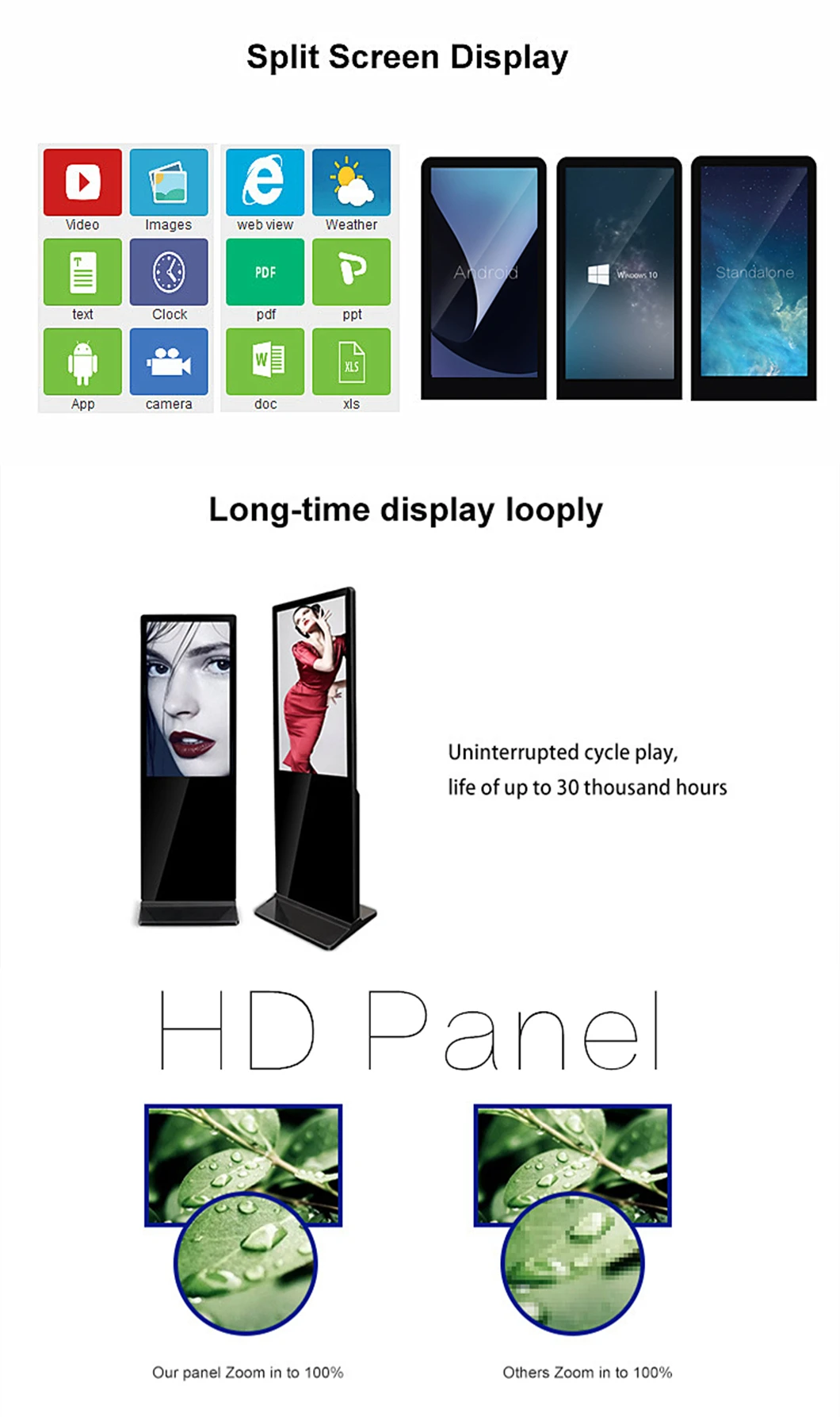 replacement lcd tv screen Floor Standing Android Touch Panel Floor Standing Digital Display Floor Standing Digital Player