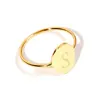 Custom Disc Triangle Initial Letter Statement Ring Personalized Coordinates Jewelry