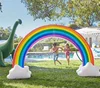 LC Durable PVC Unique Outdoor Garden Fun Party Inflatable Rainbow Arch Sprinkler Kids Toys