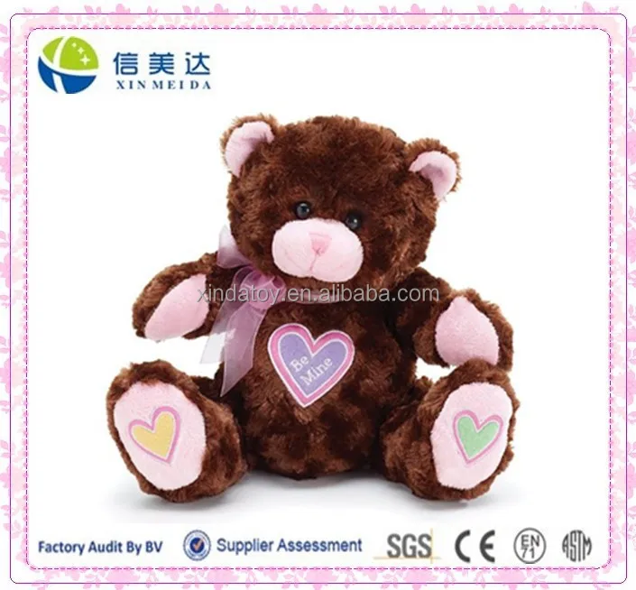 Sweet Be Mine Brown Gummy Plush Valentine Teddy Bear Toy