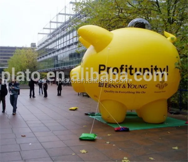 Custom Big Inflatable Pink Piggy Bank Inflatable Helium Balloon Bank ...