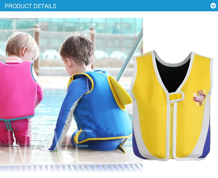 Good quality light swimming vest neoprene kids swim jacket