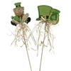 wooden easter lucky men on stick for garden decoration