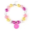 Hot Pink Lemon Slice Design Pendant Girls Lovely Princess Necklace Children s Day Kids Gift Jewelry