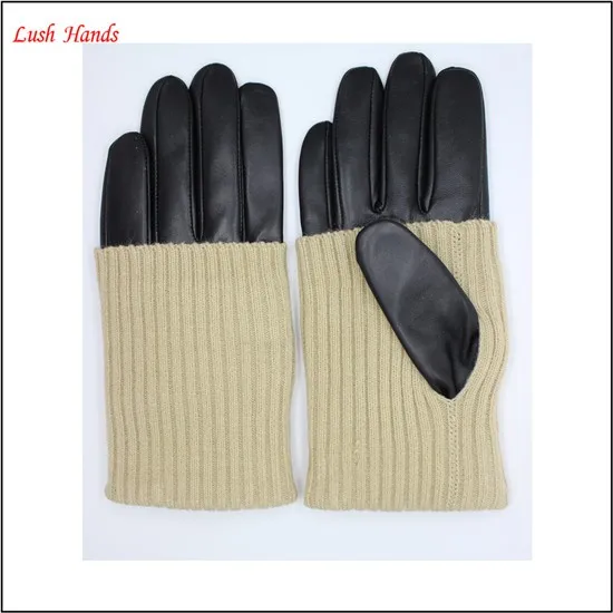 women /men Match popular element, knitting, leather gloves