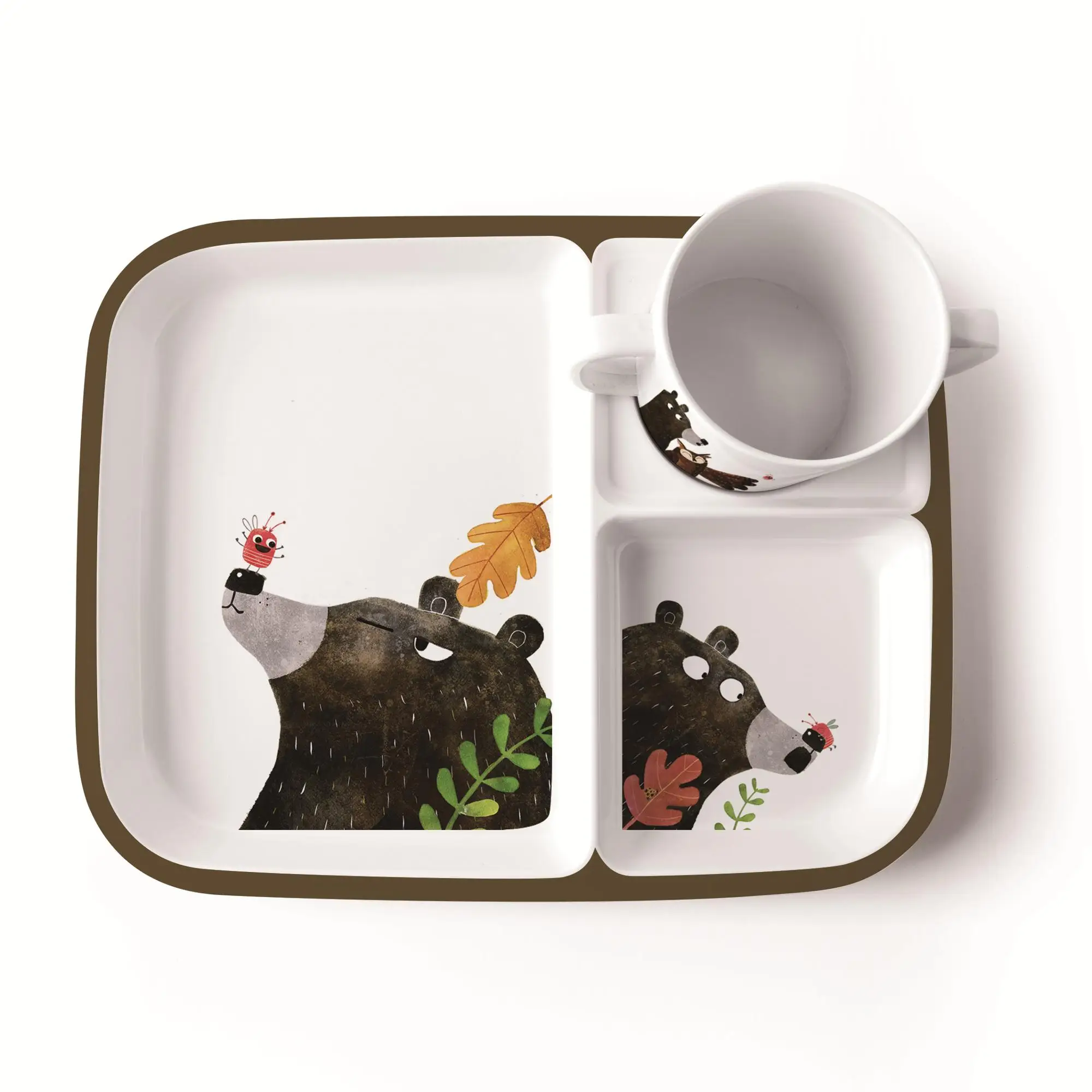 Kids Divided Plates Melamine Dinnerware Set Cartoon Bear,Children Tray,Set Of 5 Buy Kids