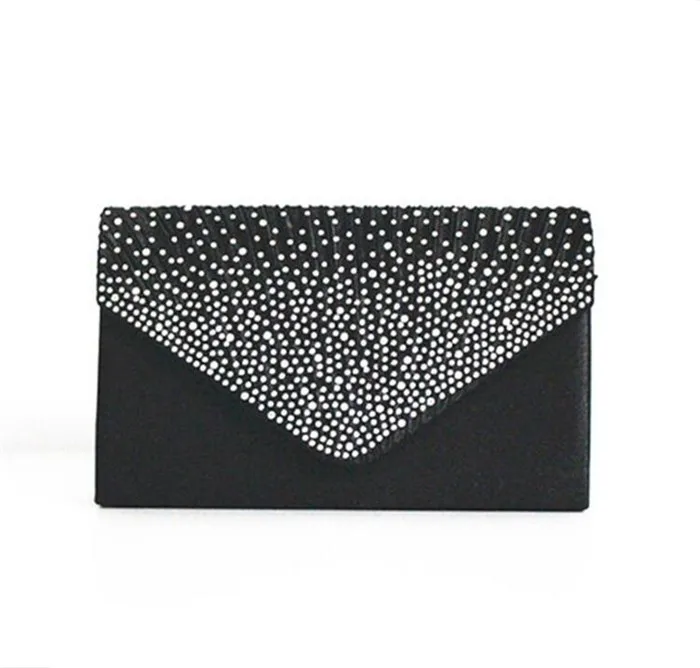 2017 New bridal glitter satin envelope clutch bag women evening bag
