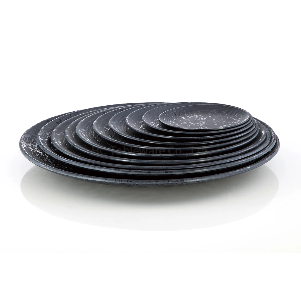 Melamine Black Plate Dish /charger/ceramic Simular/dinner Marble