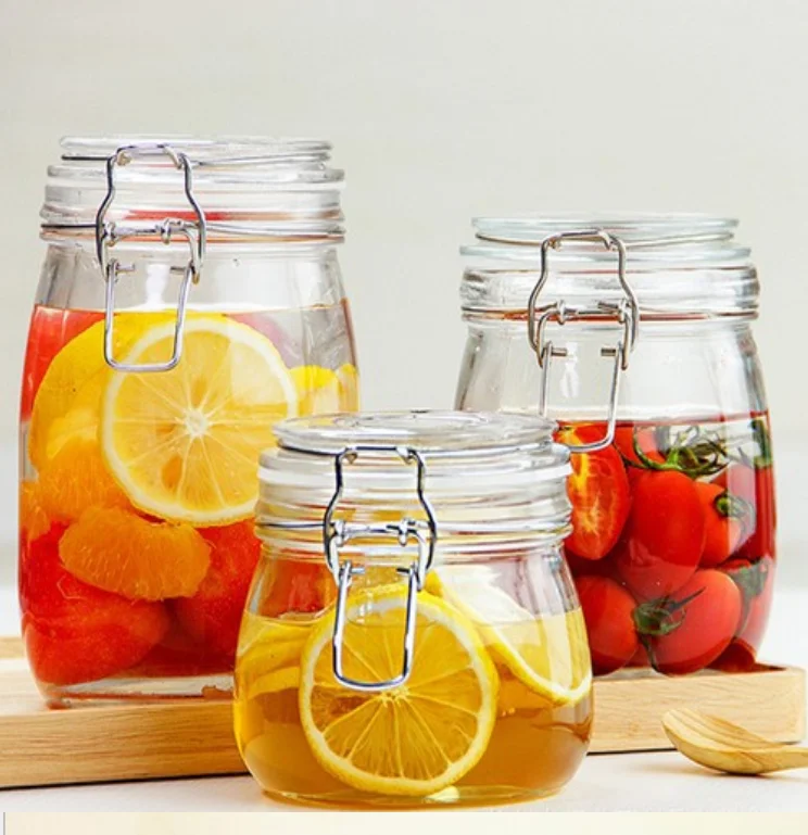 Flint glass 2500 ml storage tins with lids