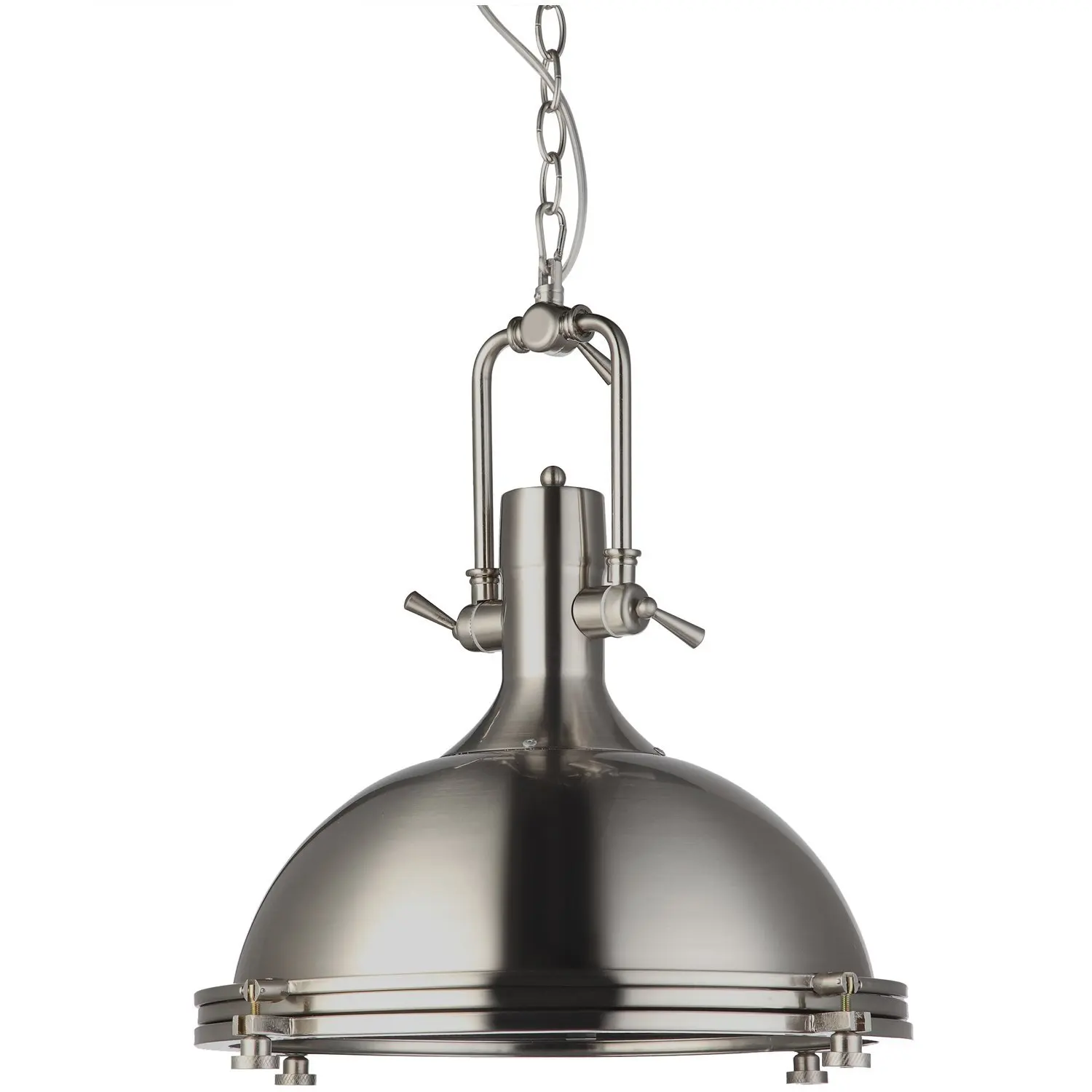 VONN VVP21031SN Industrial 16" LED Pendant Light, Industrial Pendant Lighting, Adjustable Hanging Light, Dorado Collection, Satin Nickel