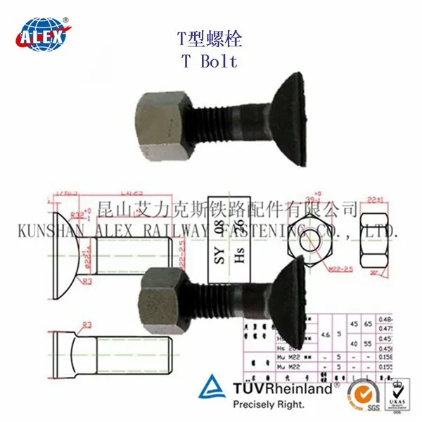 grade 8.8 t bolt/ black oxide t bolt in Kunshan