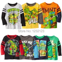 Hot Cartoon Teenage Mutant Ninja Turtles Kids Boys Long Sleeve T shirt 2 7Y