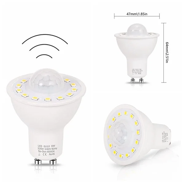 Lohas Gu10 Pir Bewegingssensor Ledlampen 5 W 50 W Equivalent Koel Wit