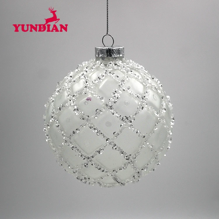 white frosted glass ball ornaments