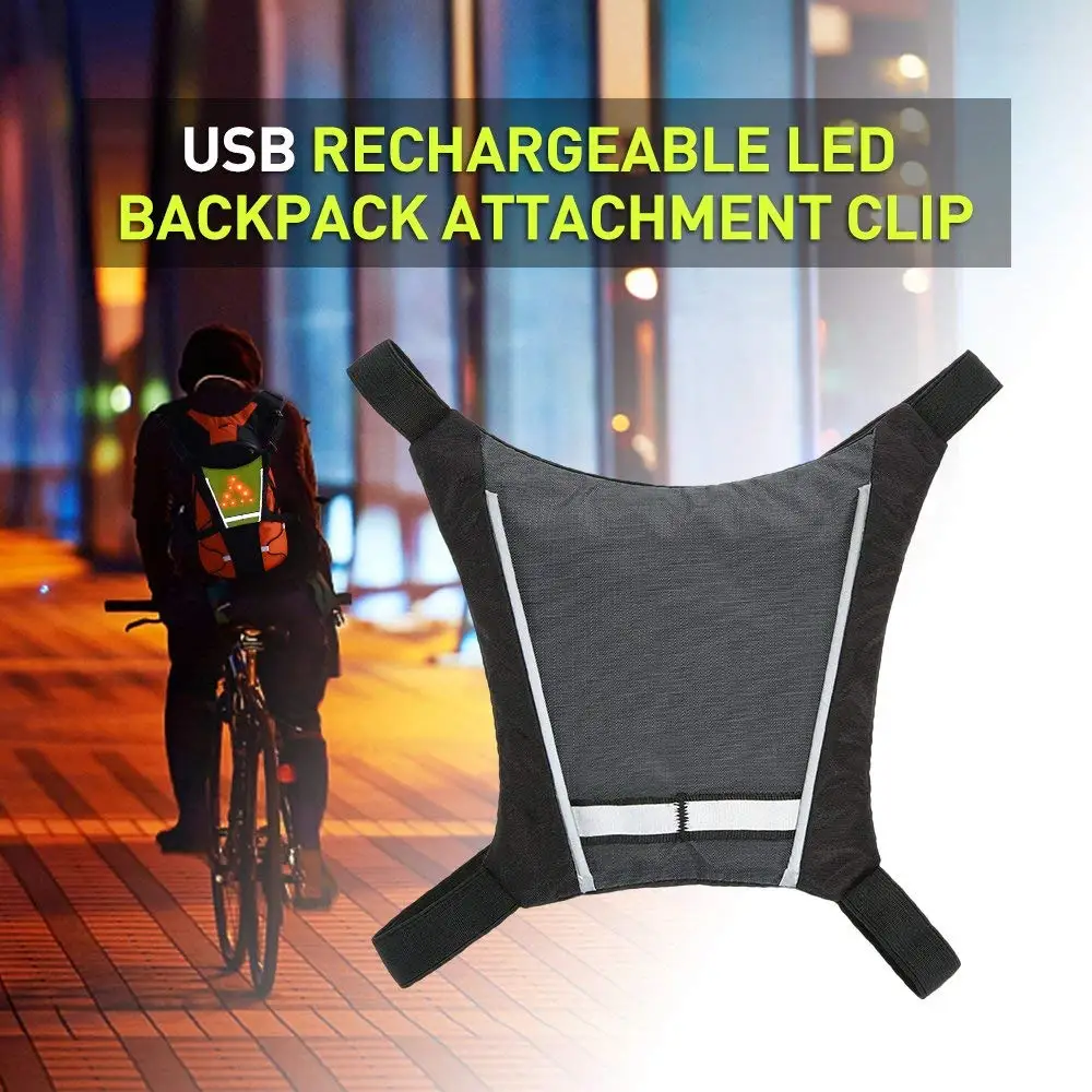 Red Light Flashing Backpack Led Attached Bag For Cycling Hiking Camping ...