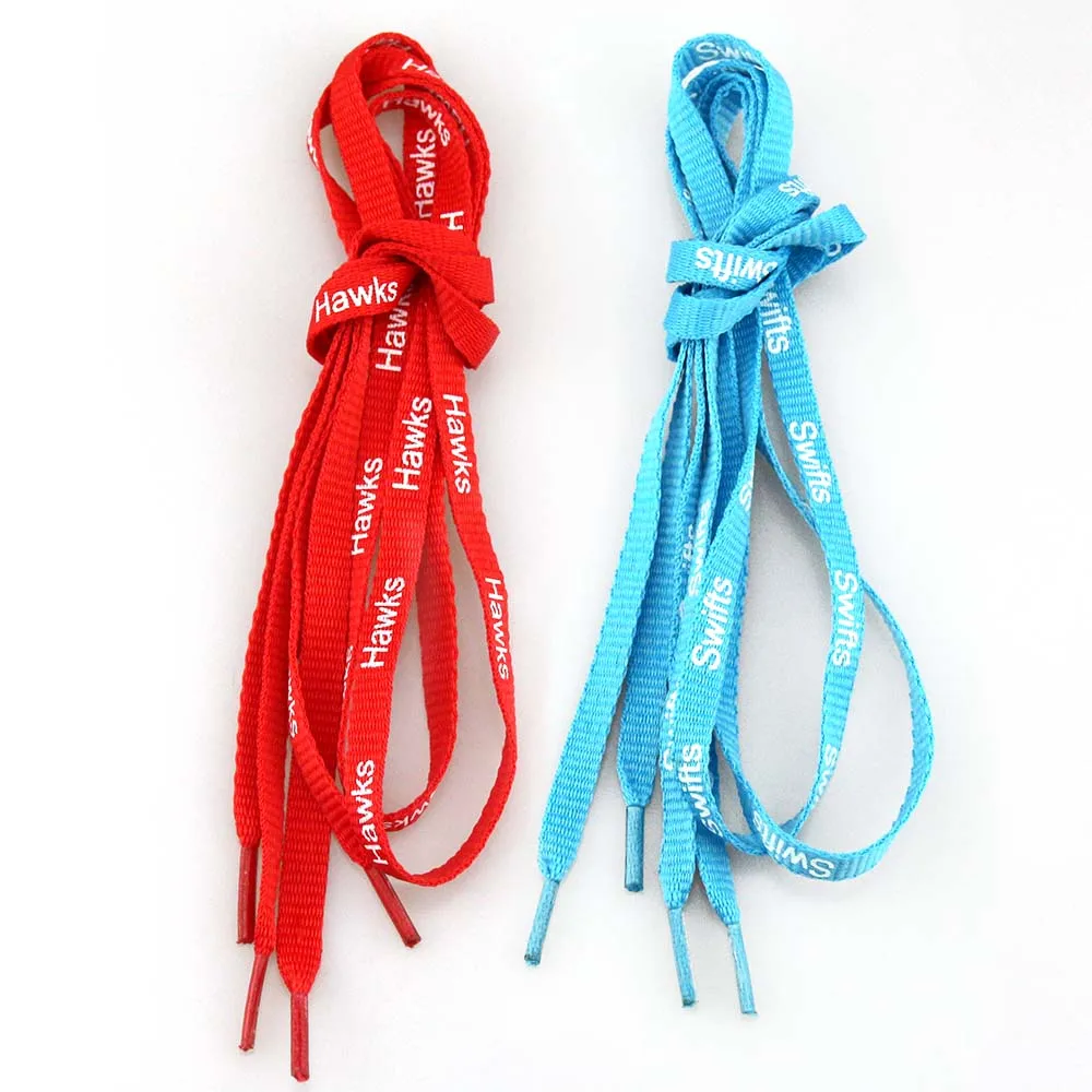 Free Design Red Polyester Braided Custommade Sport Ribbon Shoelaces