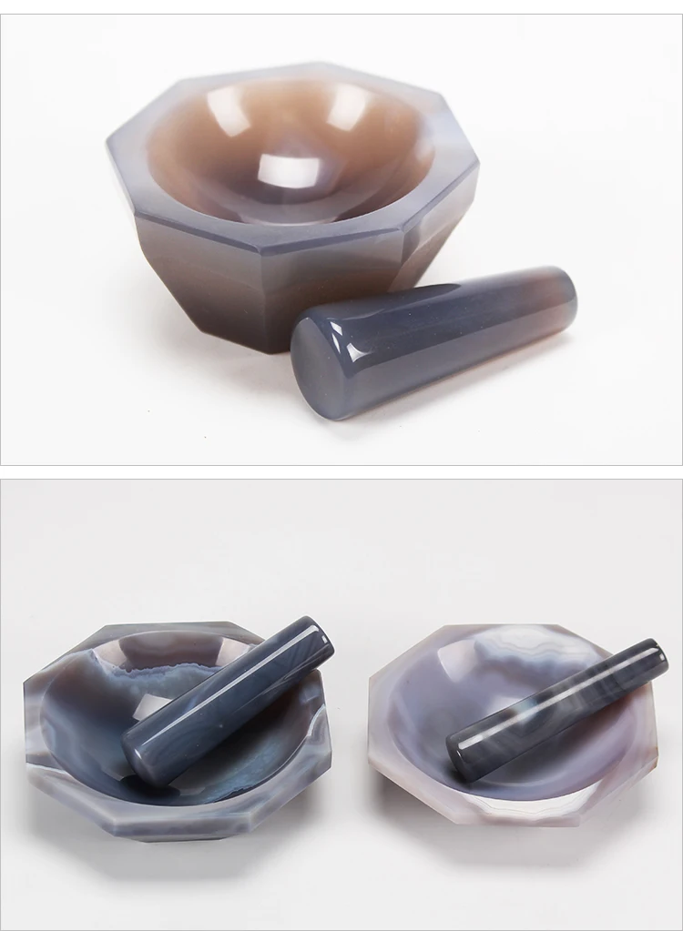 factory price Top A degree Natural Agate Mortar & Pestle 60 - 340mm OD