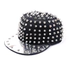 Custom black 6 panel flat brim hip hop hat rivet snapback cap