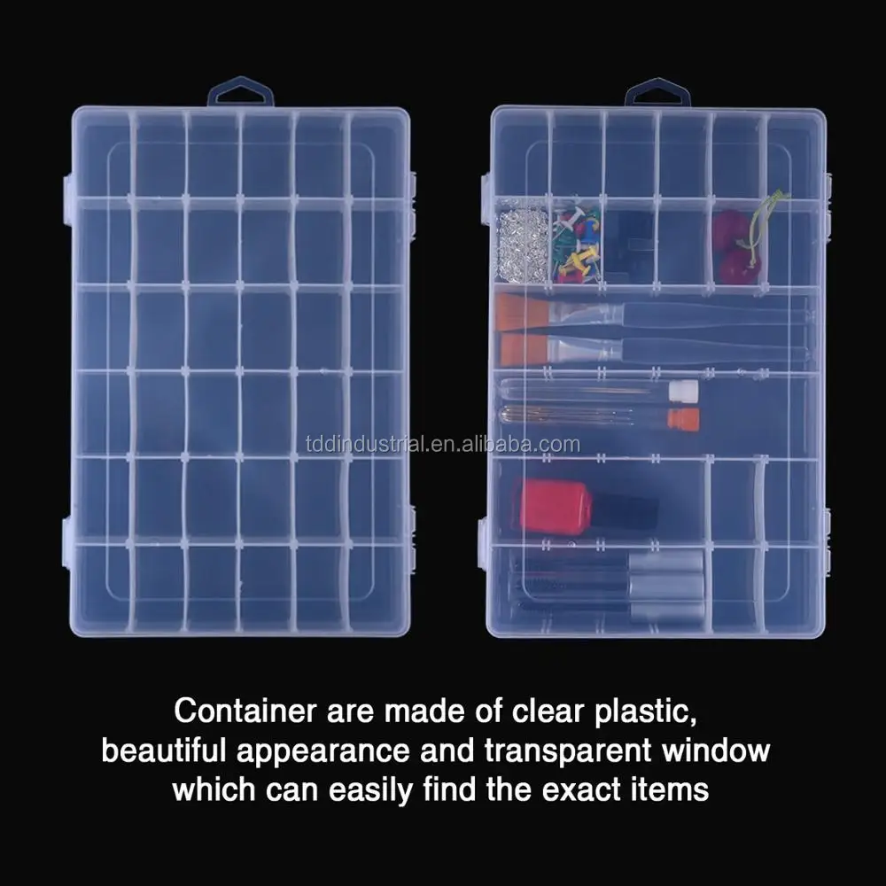 Clear Plastic Jewelry Box & Perler Beads Box Organizer Storage