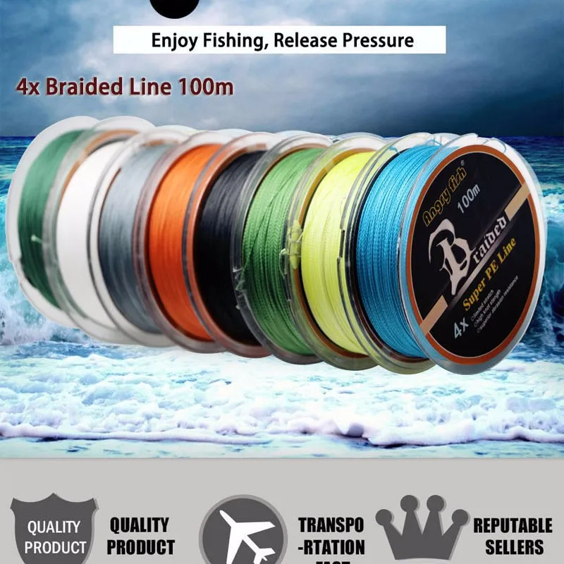 Wholesale 100m 4x Braided Fishing Line 11 Colors Super PE Line Strong