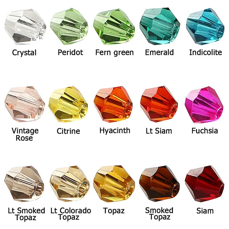 Czech Seed Bead 115 LOT 4mm Colorful Crystal Bicone Beads Pick Color DIY Jewelry Faceted Glass