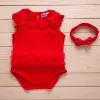 2018 new design Baby cotton clothes Solid newborn baby ruffle romper