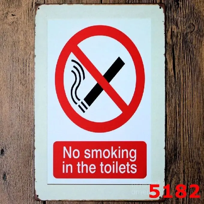 no smoking in the toilet vintage metal sign printing bar pub