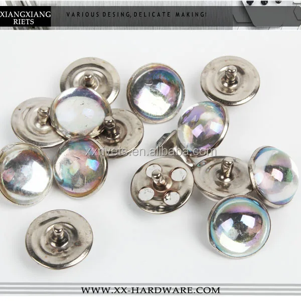 customerized jeans rivets with pear/rhinestone, OEC service, nickle white