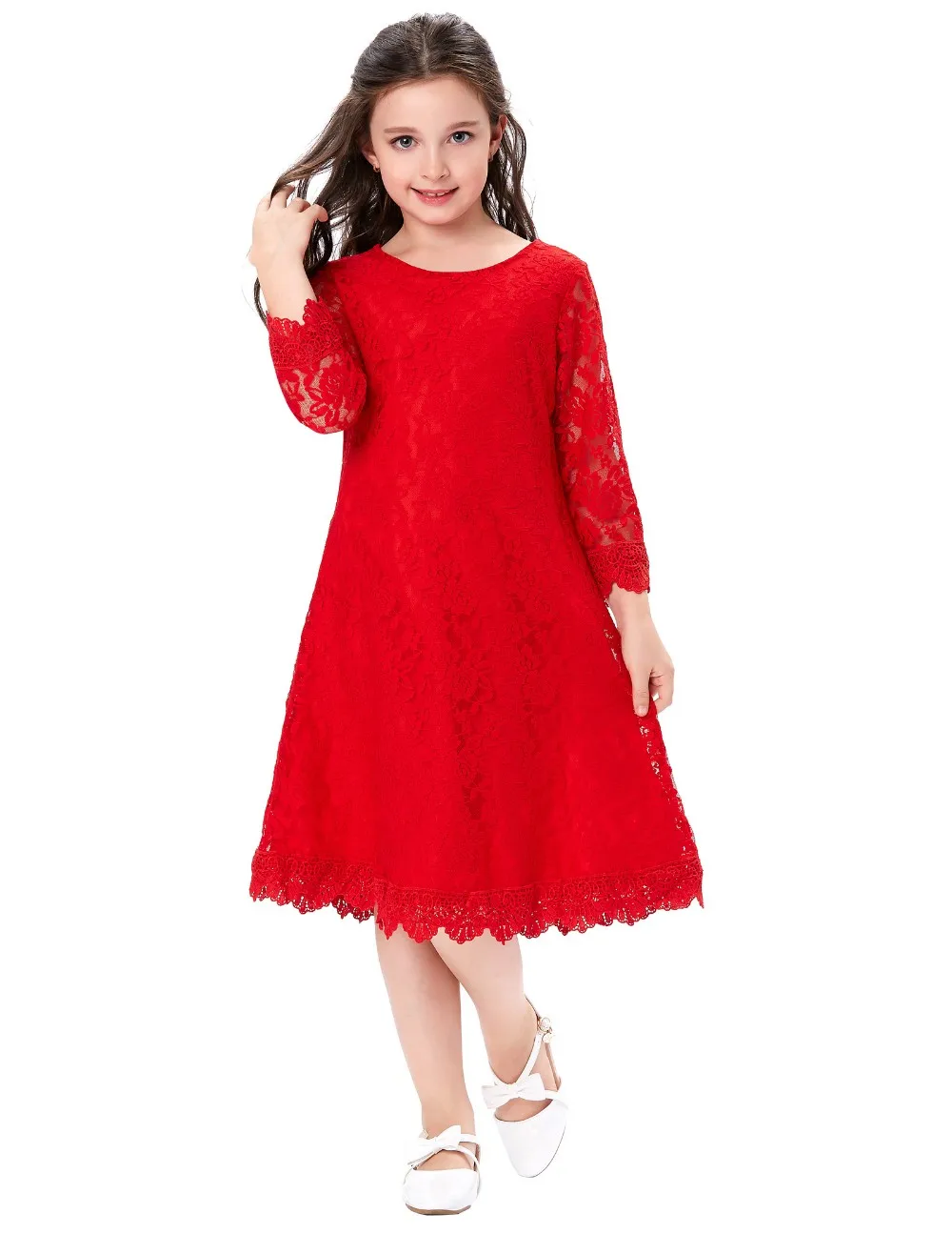 3/4 Sleeve Flower Girl Dress