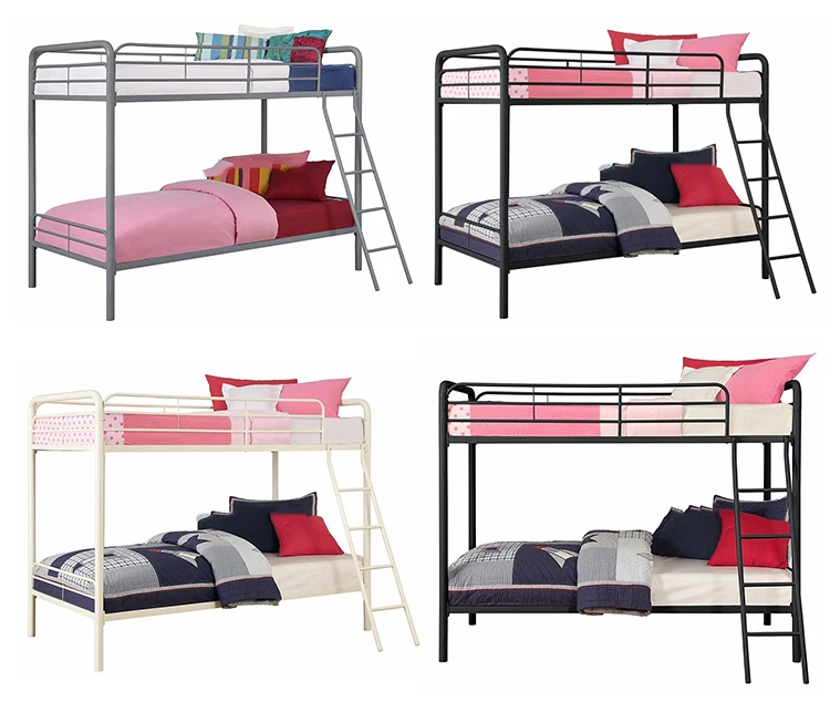 Cheap School Heavy Duty Double Decker Metal Frame Bunk Beds With Ladder Buy Metal Frame Bunk