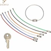 Wholesale screw lock stainless steel cable key ring keychain wire rope key ring