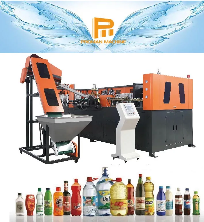 Full Automatic Plastic Bottle Blowing Machine 4000bph Stretch 4 Cavity