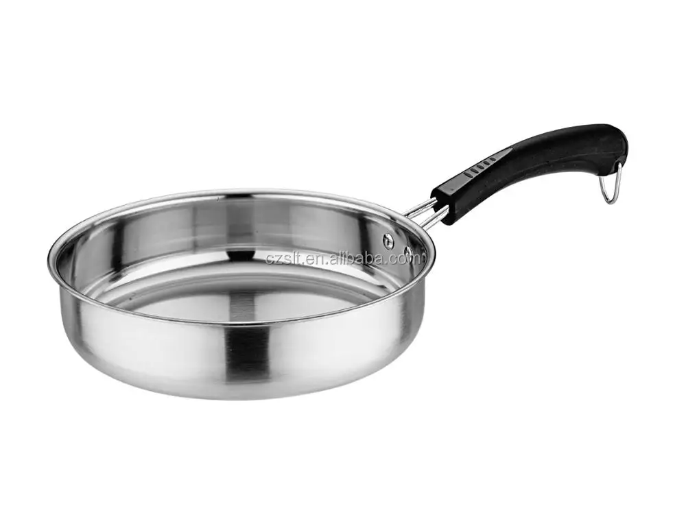 Induction Bottom Non Stick Cooking Frying Stainless Steel Pan With Lid