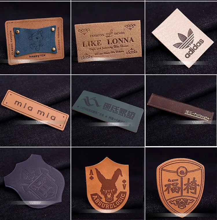 High Quality Faux Leather Labels Custom Embossed Leather Patch For