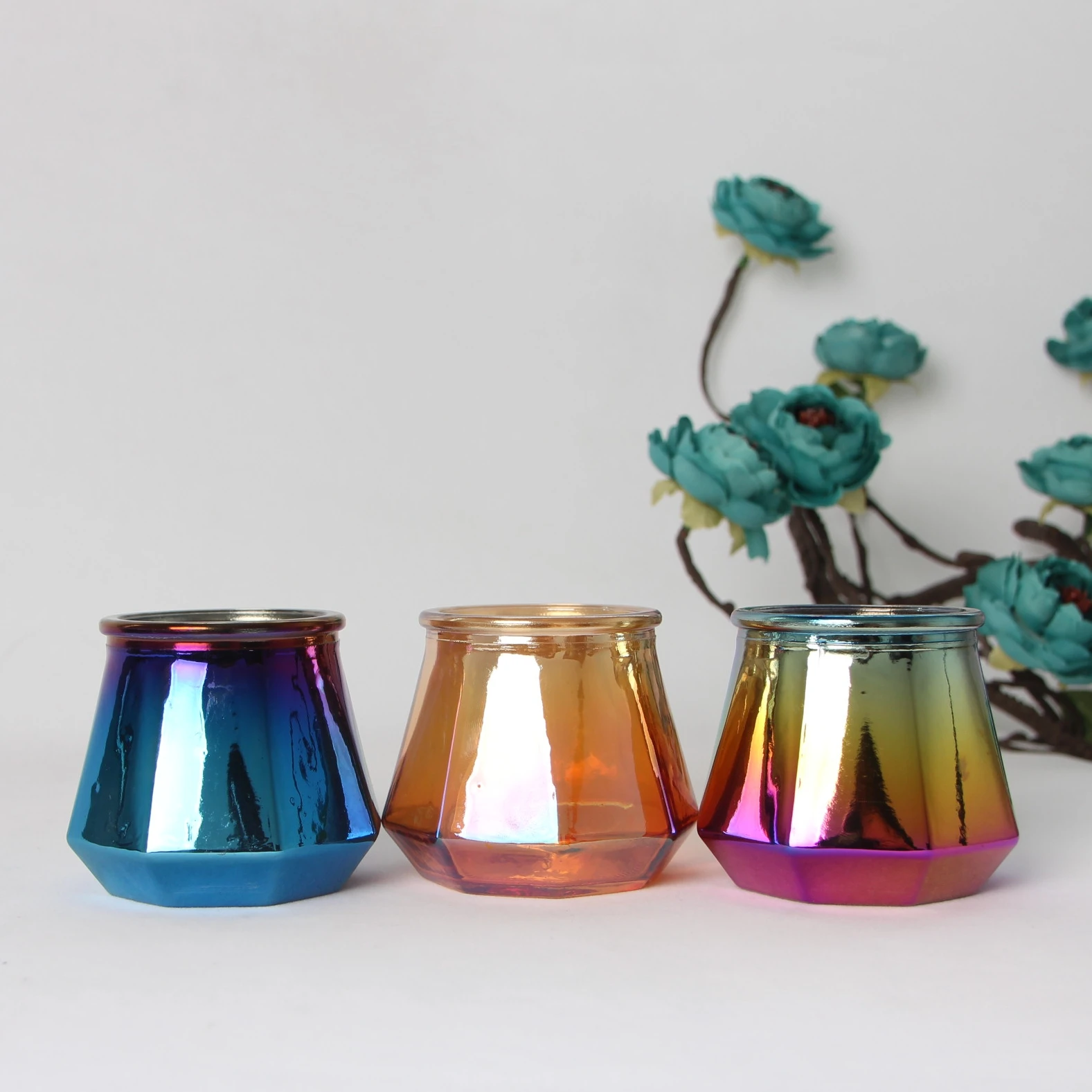 Iridescent Glass Luxury Candle Jar With Lid Buy Candle Jar Luxury