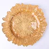 Elegant Gold Reef Glass Charger Plates Wholesale