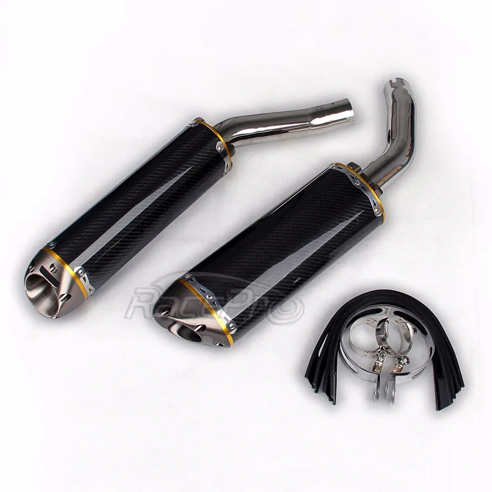 Dual Carbon Fiber Slip-on Exhaust Muffler Silencer For Yamaha Yzf R1 ...