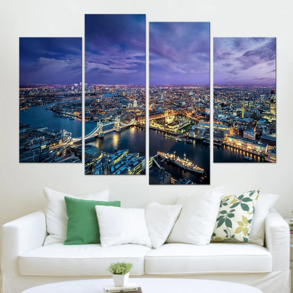 Modern London City Canvas Set Paintings For Living Room Wall Modern